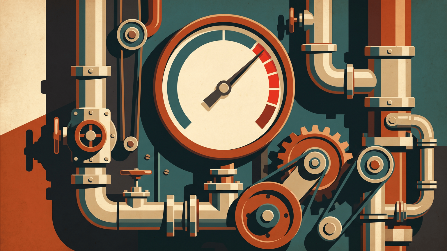 A lone gauge needle hovers in the red, a silent sentinel against impending failure.