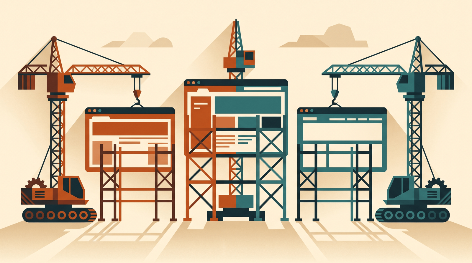 v0 vs Framer vs Webflow — editorial illustration