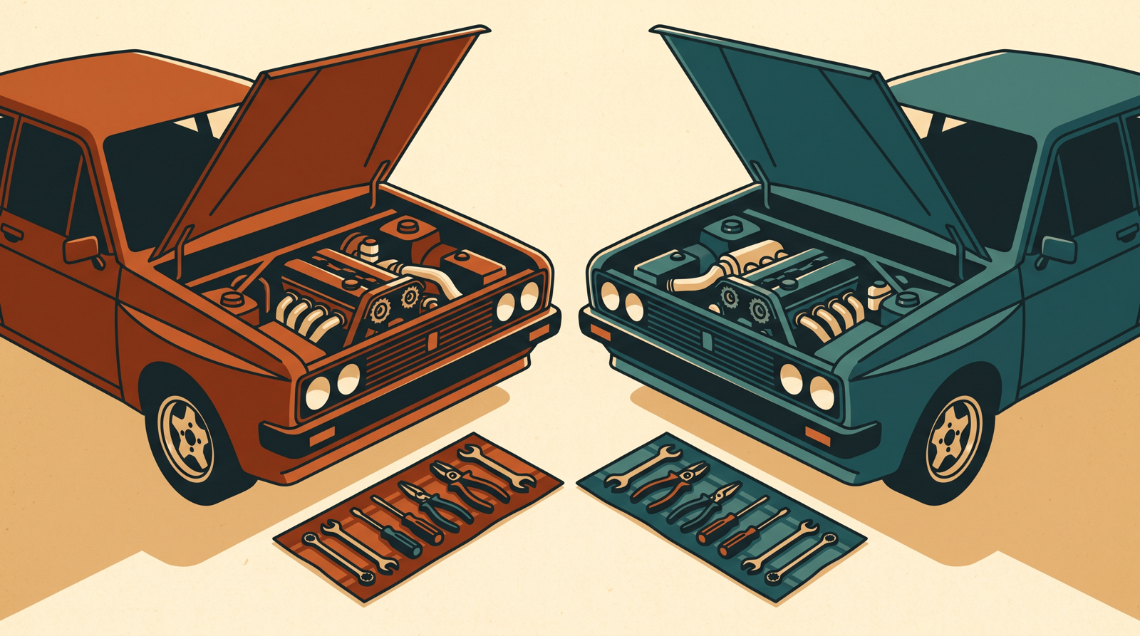 Mistral vs DeepSeek — editorial illustration